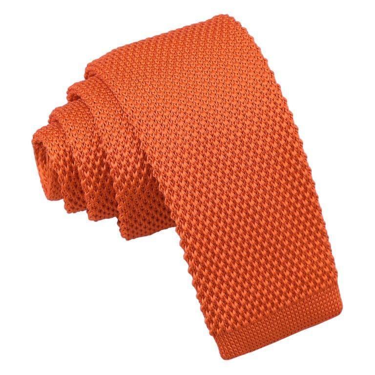 Skinny Orange Knitted Tie
