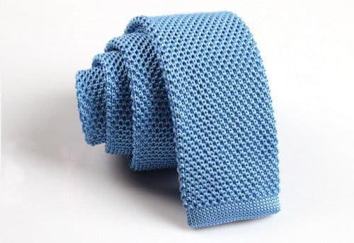 Sky Blue Skinny Knitted Tie