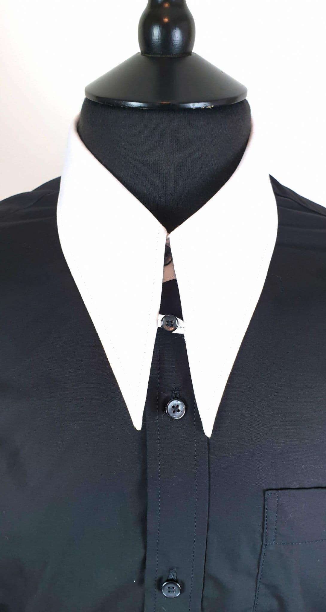 "Spencer" Black & White Spear Point & Tab Shirt
