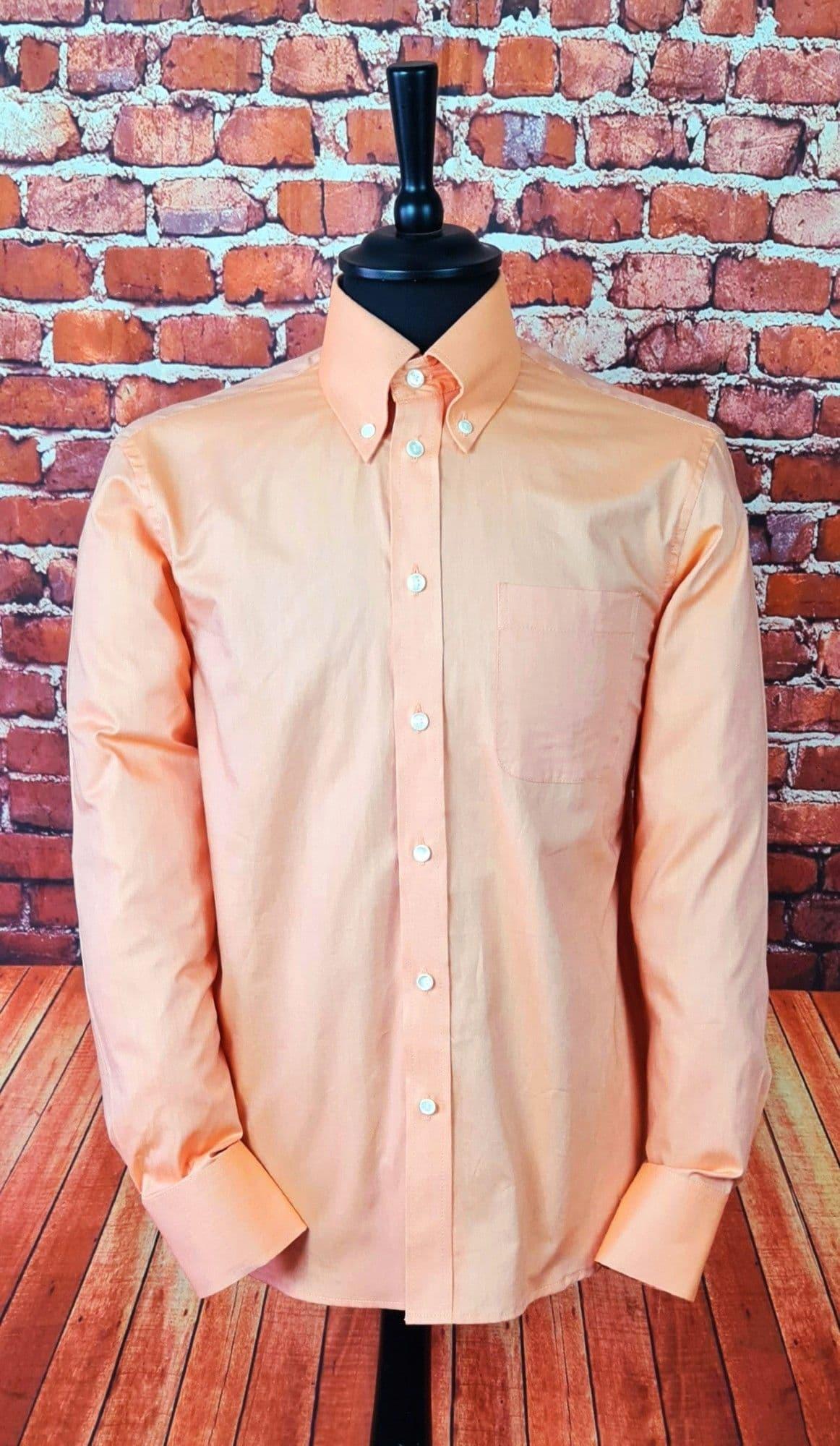 Stapleford - Peach and Gold Two Tone Button Down Collar Shirt