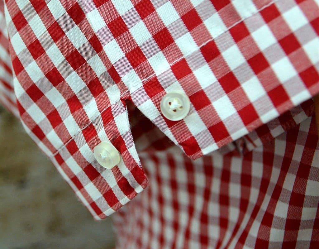 "SUE" WOMENS 100% COTTON RED & WHITE GINGHAM SHIRT -