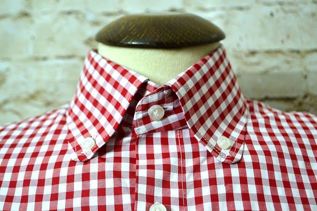 "SUE" WOMENS 100% COTTON RED & WHITE GINGHAM SHIRT -