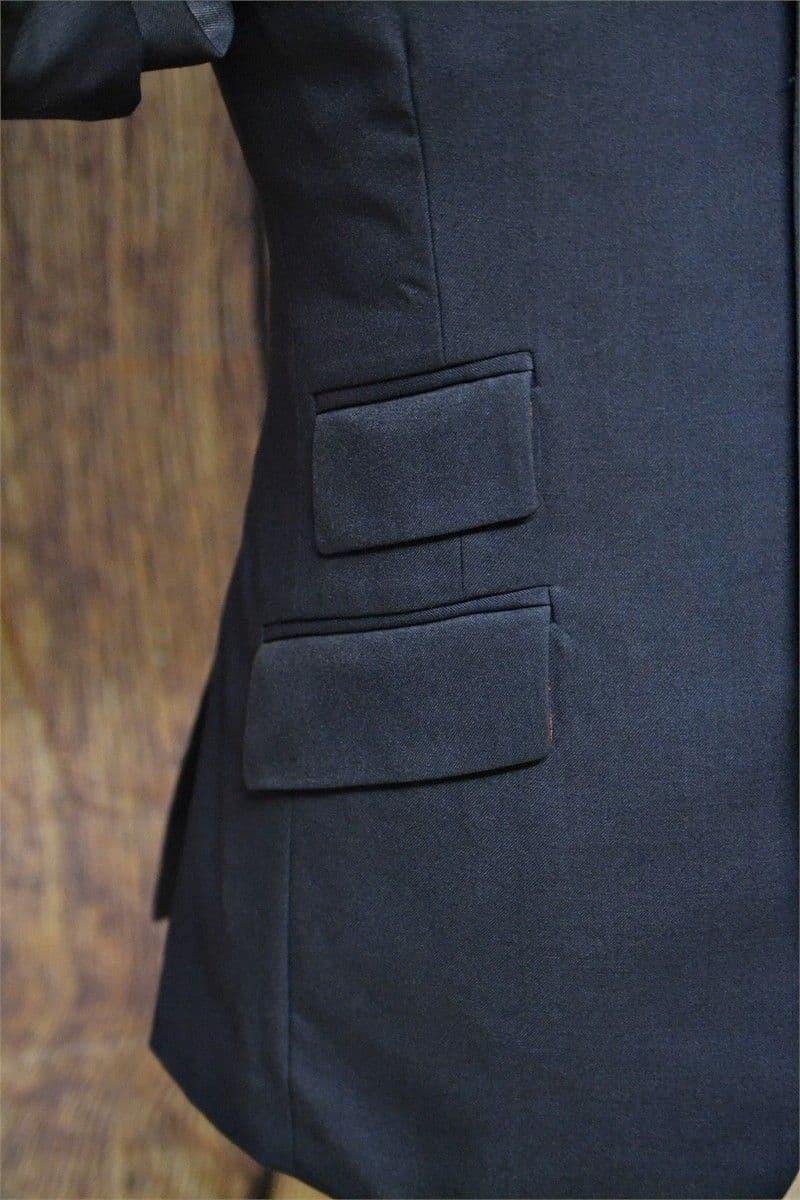 Terence - Stylish Four Button Charcoal Suit
