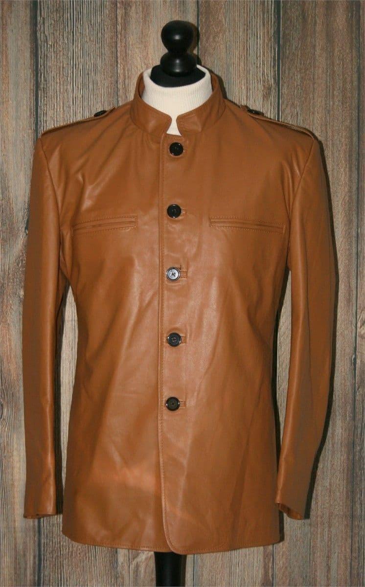 THE "BLAKE" SIXTIES INSPIRED TAN LEATHER JACKET