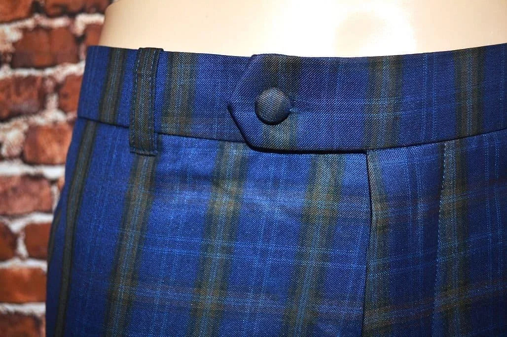 The "Cooper" Blue Large Checked 100% Wool Trouser