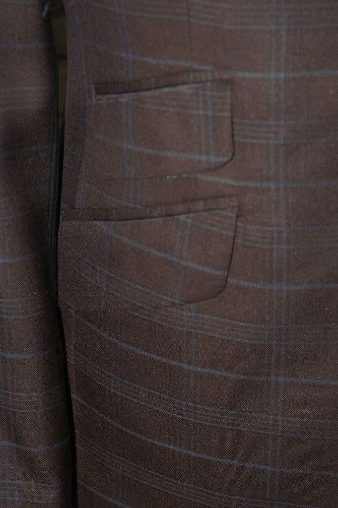 The "D Hill" Brown & Duck Blue Check Jacket