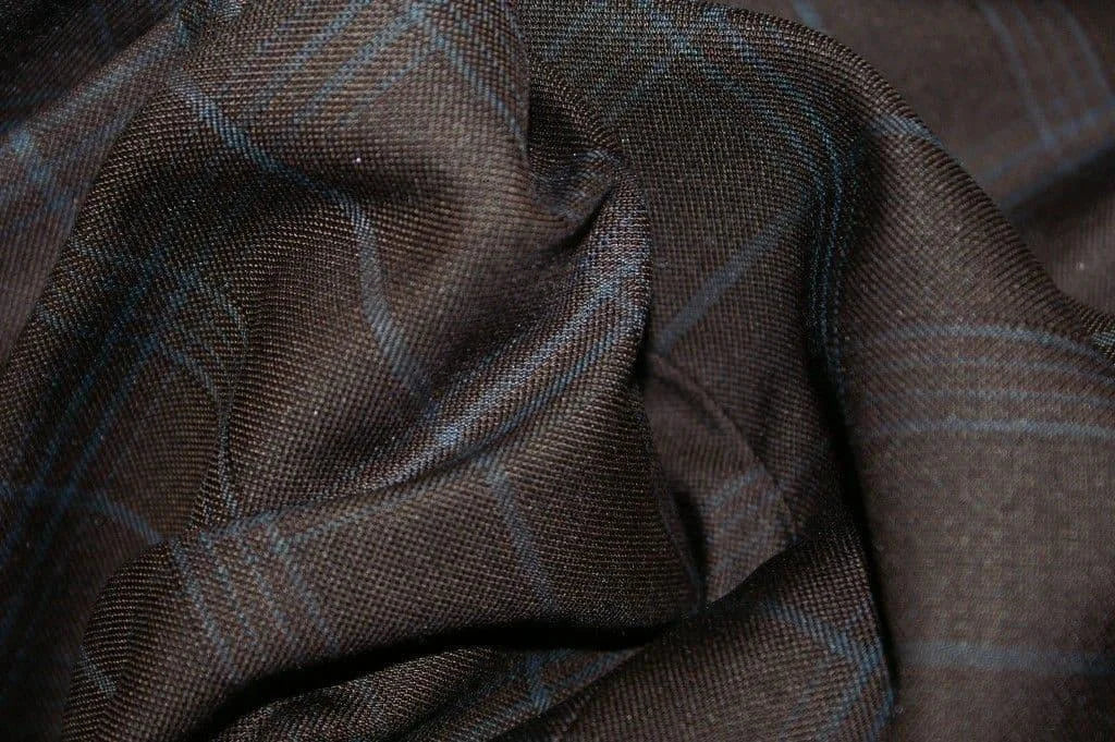 THE "D" HILL BROWN & DUCK EGG BLUE SMART CHECK TROUSER