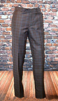 THE "D" HILL BROWN & DUCK EGG BLUE SMART CHECK TROUSER