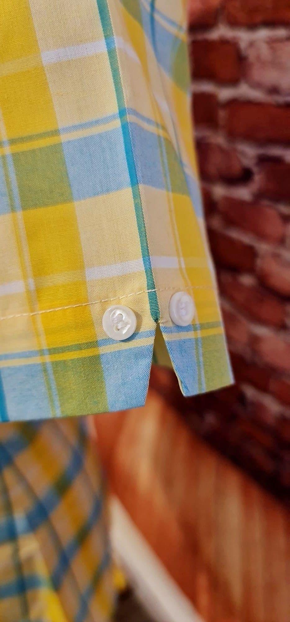 The Kingston Collection "Celia" Women's Yellow /Blue Checked Shirt. Modclothin