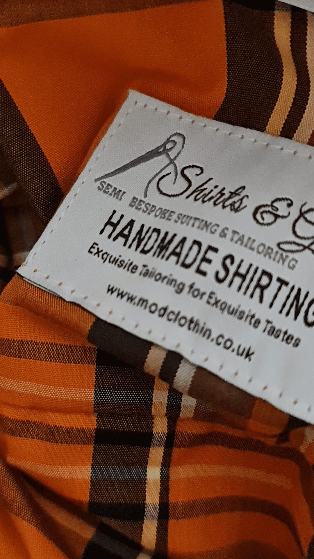 The Kingston Collection "Millie" Women's Orange/Black Checked Shirt