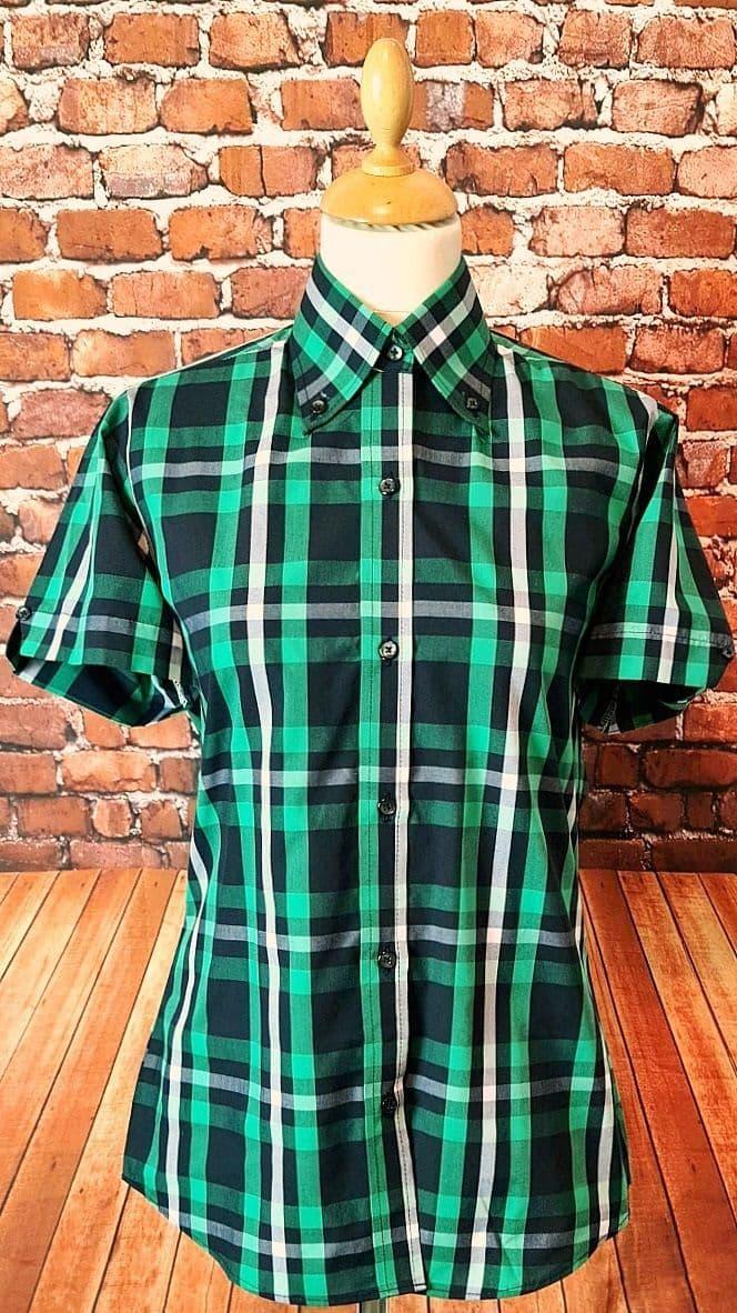 The Kingston Collection "Miranda" Women's Green/Black Checked Shirt