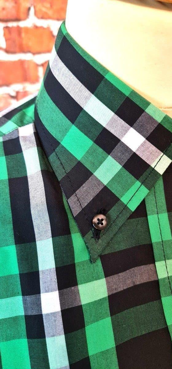 The Kingston Collection "Miranda" Women's Green/Black Checked Shirt