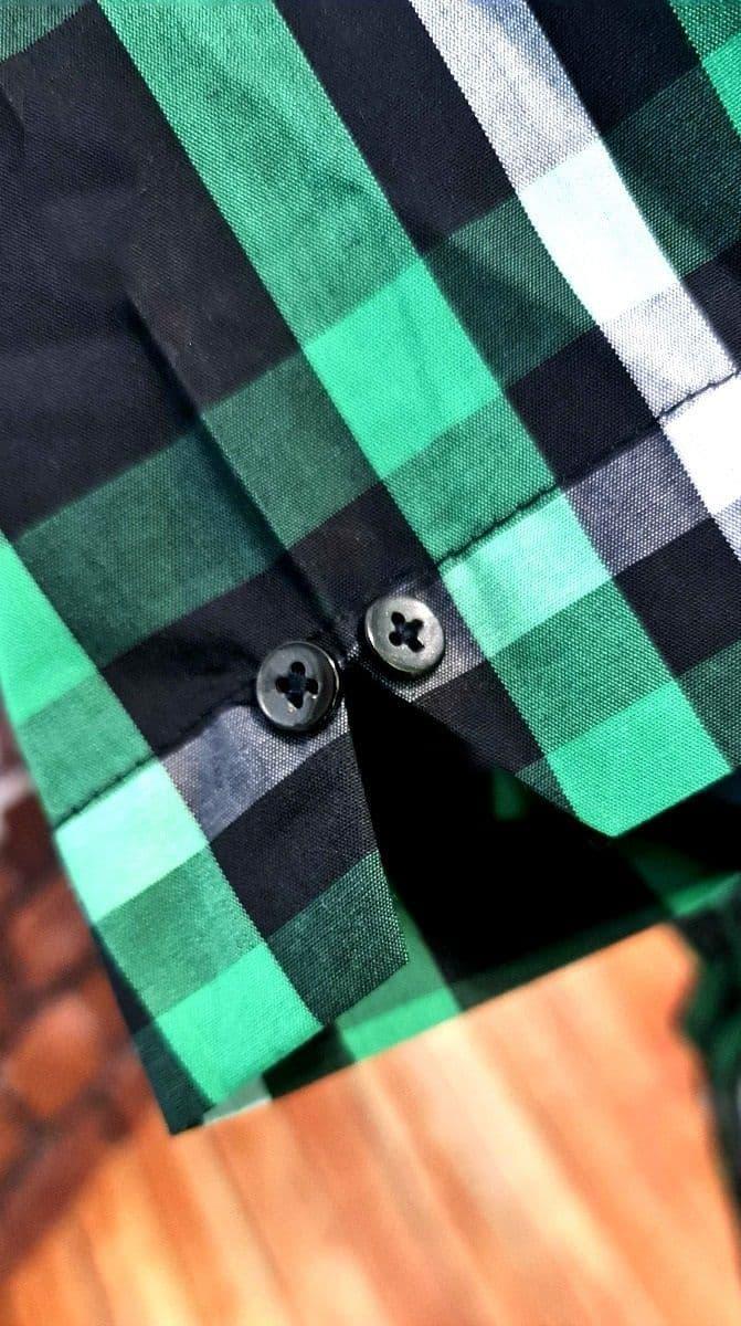 The Kingston Collection "Miranda" Women's Green/Black Checked Shirt