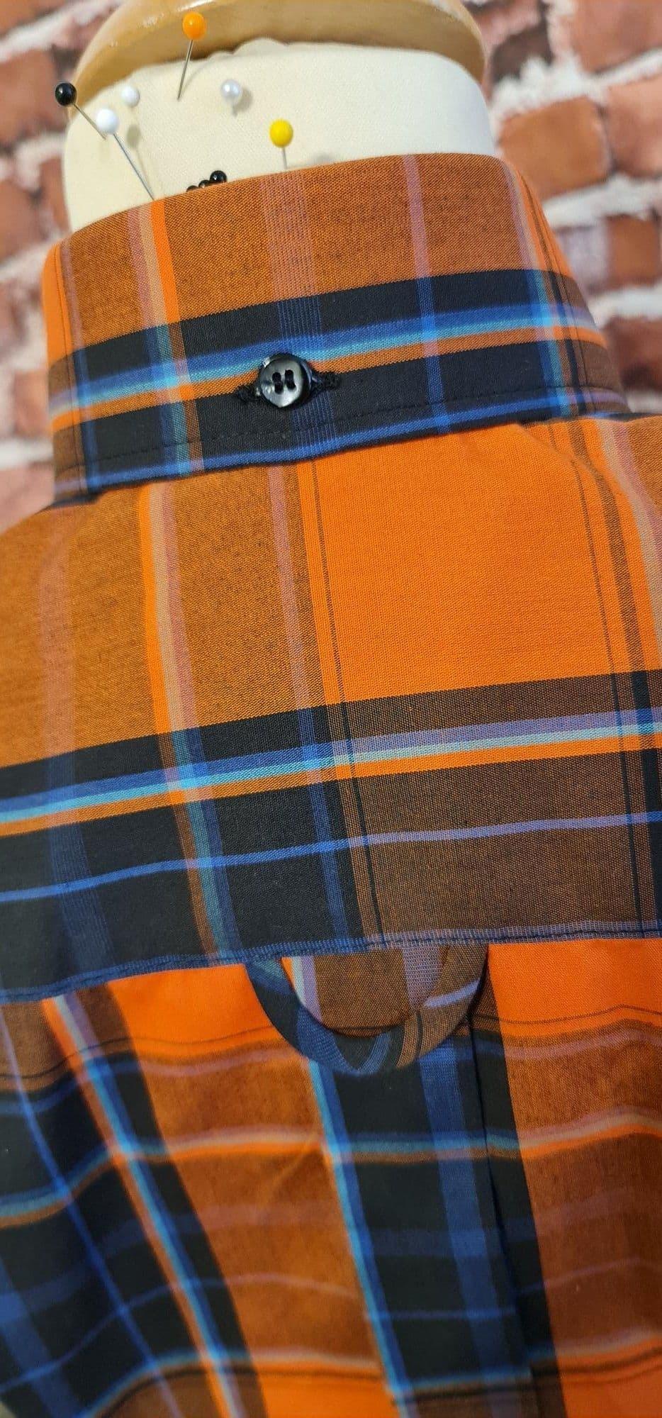 The Kingston Collection "Sally Women's Orange Bold Checked Shirt. Modclothin