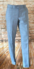 THE "LEWIS" 100% WOOL SKY BLUE CHECK TROUSER