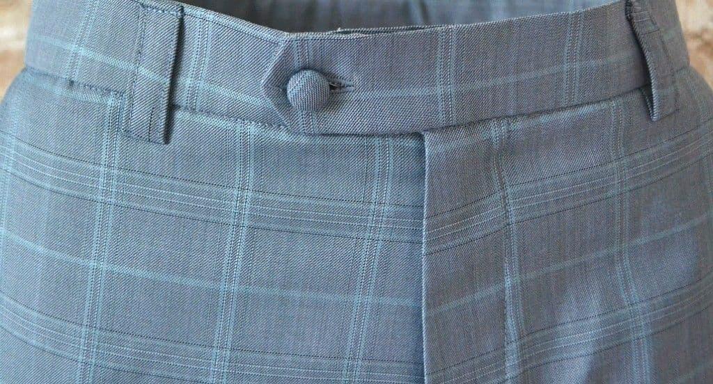 THE "LEWIS" 100% WOOL SKY BLUE CHECK TROUSER