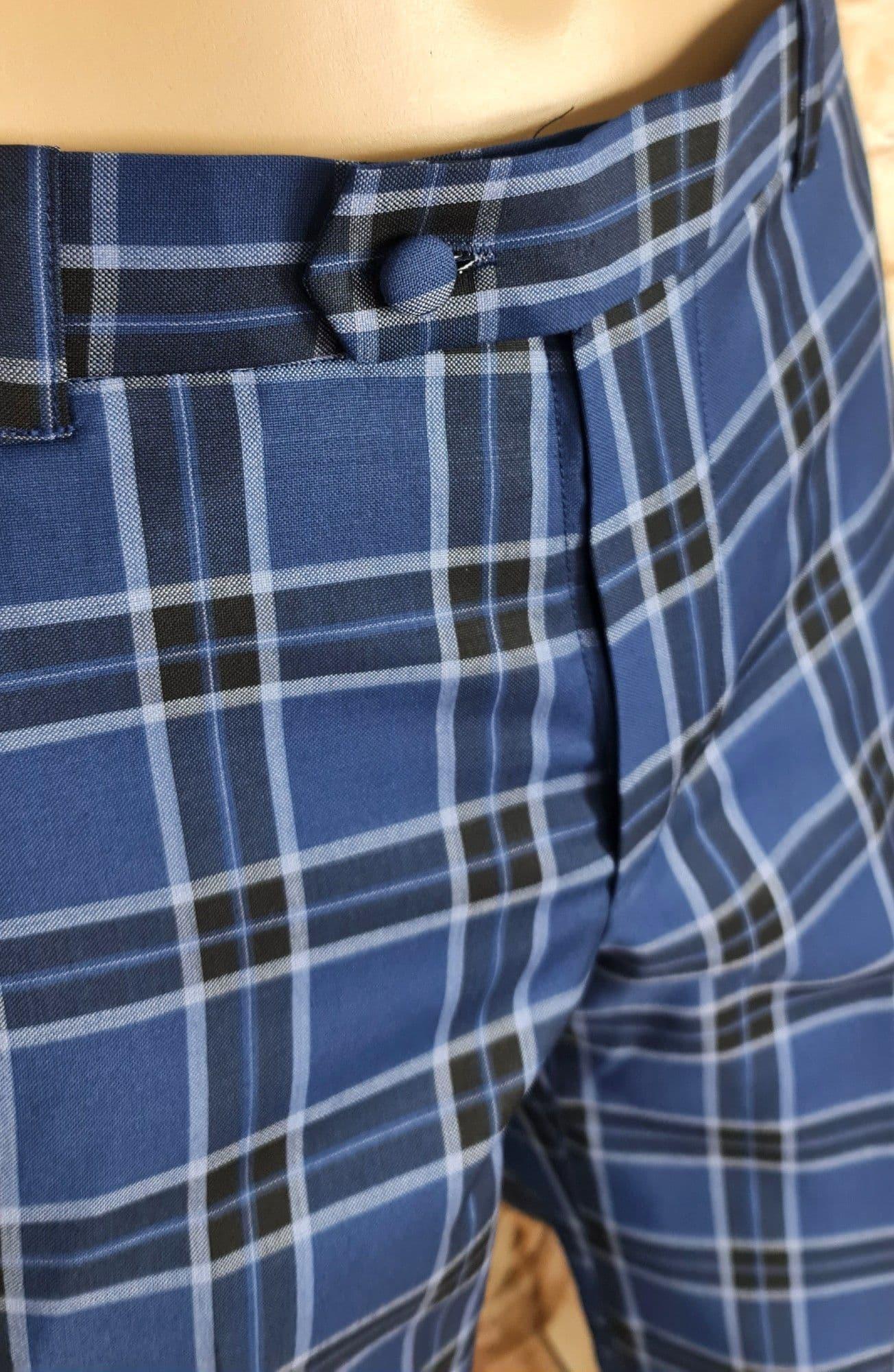 The "Luiciano" Indigo / Navy Window Checked Trouser