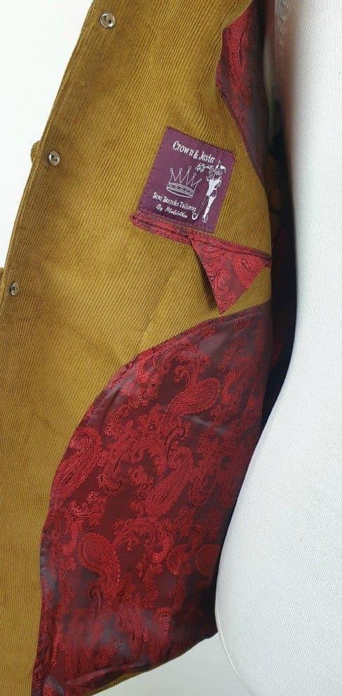 The "Wilbur"  Antique Gold Corduroy  Safari Jacket