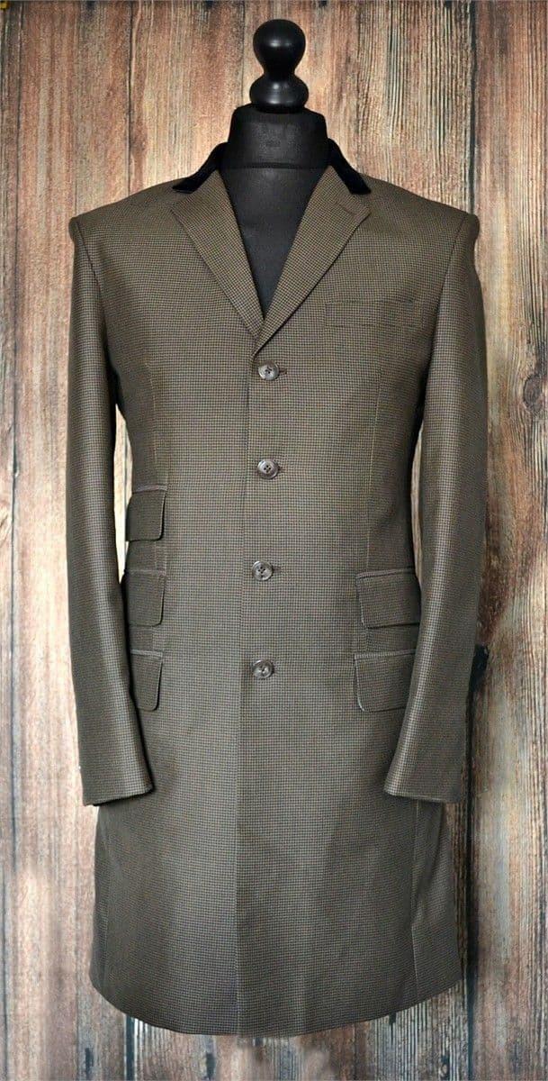 Tina Small Dog tooth Check  3/4 Length Overcoat
