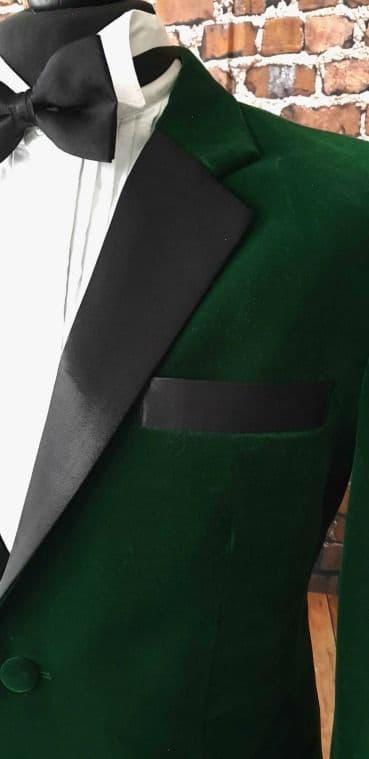 Tobias - Moss Green Plush Velvet Dinner Jacket