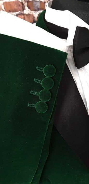 Tobias - Moss Green Plush Velvet Dinner Jacket