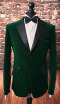Tobias - Moss Green Plush Velvet Dinner Jacket