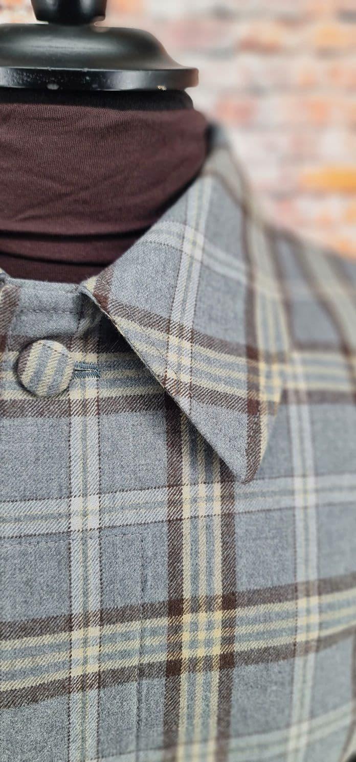 Walker - Grey Blue Check Overcoat