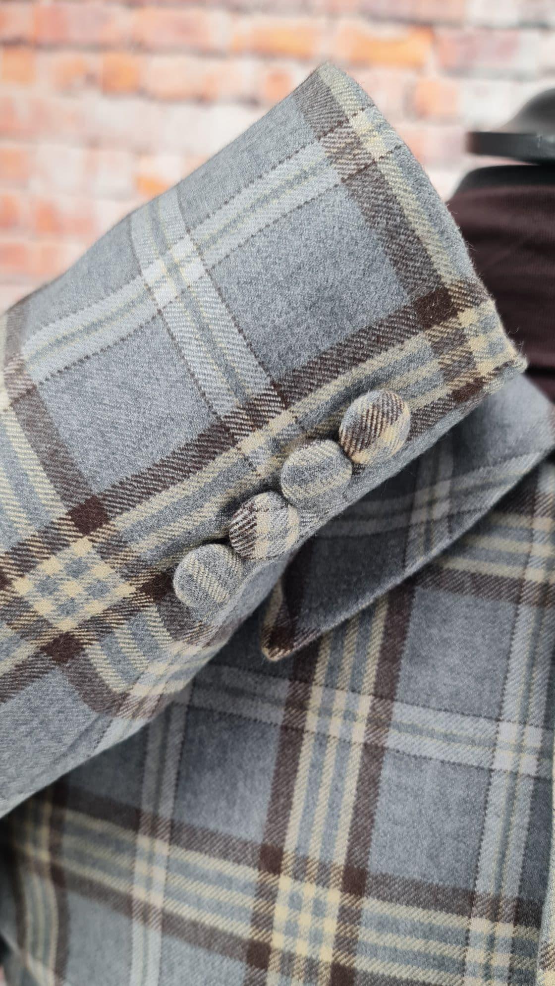 Walker - Grey Blue Check Overcoat