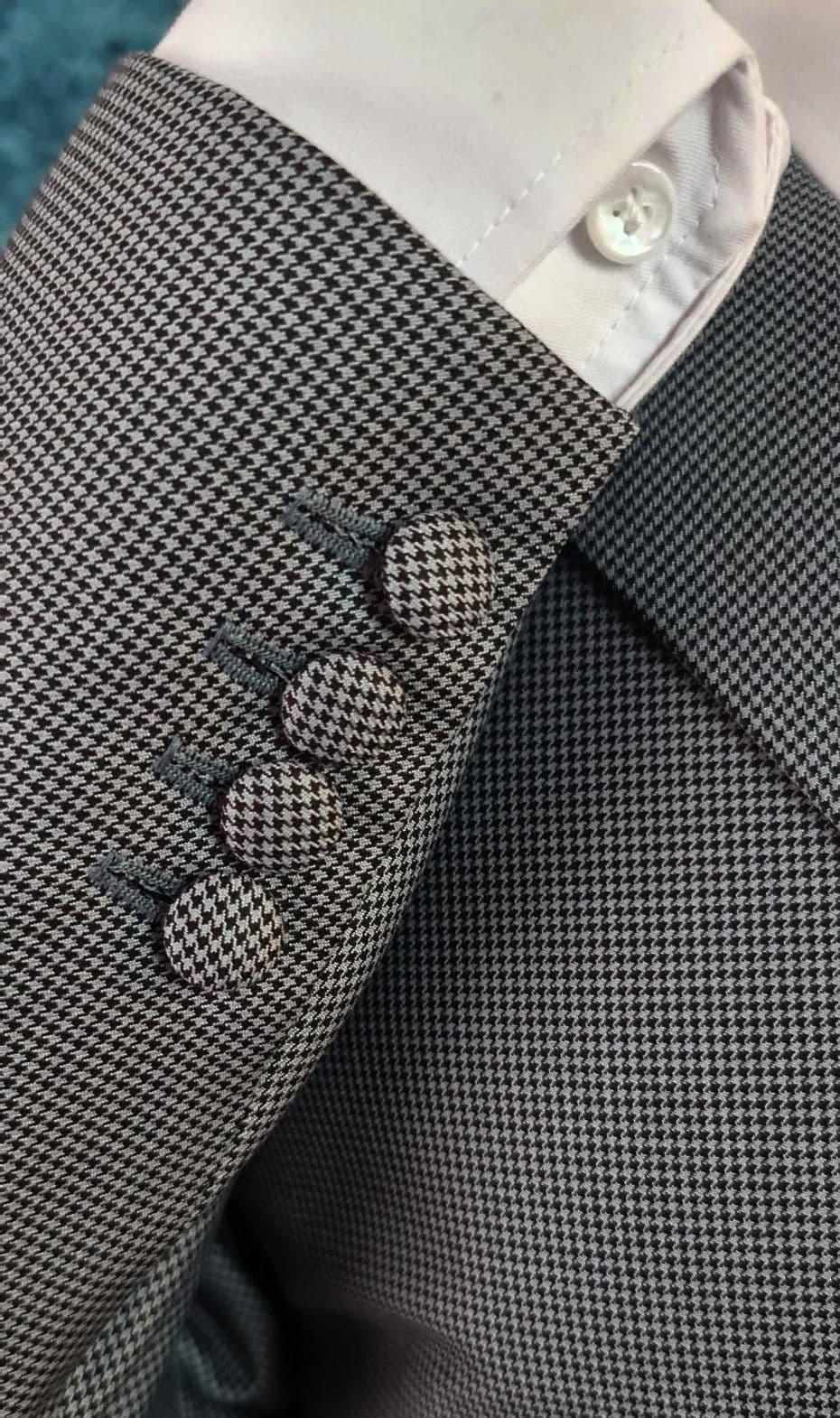 "Wells"Grey Black Puppy Tooth Suit Modclothin