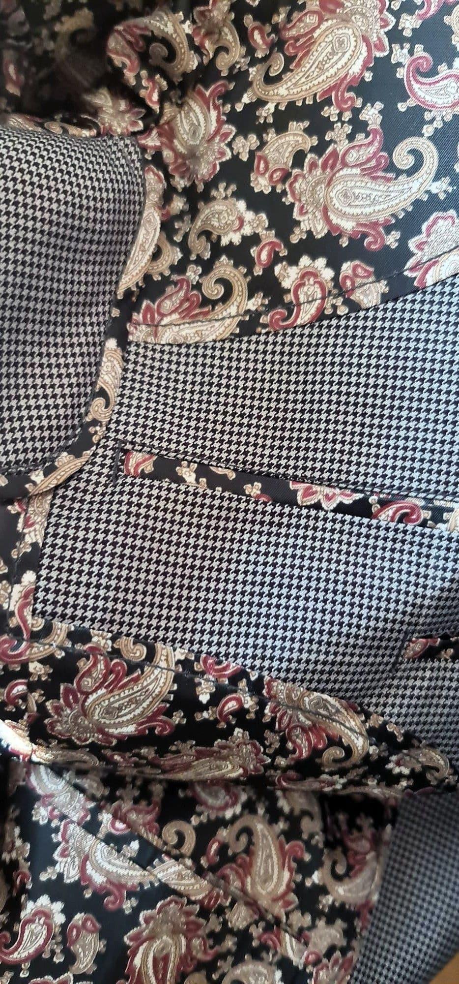 "Wells"Grey Black Puppy Tooth Suit Modclothin