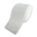 White Slim Knitted Tie